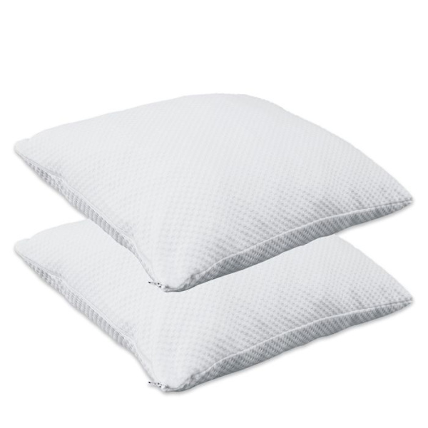 Kudde - Herzberg - HG65X2 - Minnesskum - 60x50cm - Paket med 2 stycken Vit