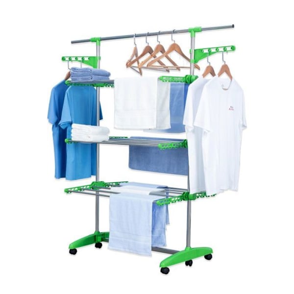 Multifunktionell torktumlare 20m grön klädstreck Herzberg HG5015-GRE