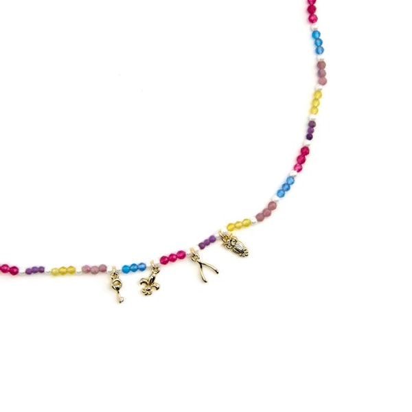 Collier - Luxenter - Busde - Silver 925 - Guld 18k - Flerfärgade kristaller Flerfärgad