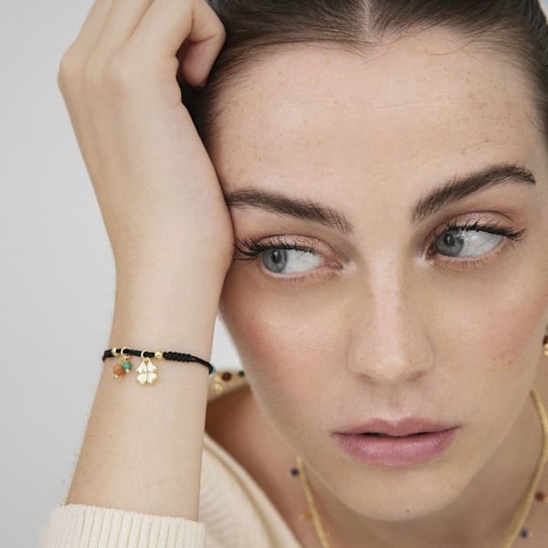 Armbånd - Luxenter - Trefoil - Sterlingsølv 925 - 18K Guld - Justerbart