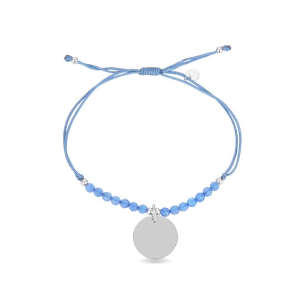 Armband - Min Sol - Silver 925 - Blå Agat - One size - Dam Blå