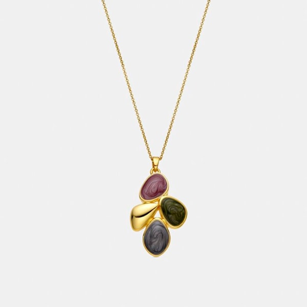 Collier - Luxenter - Laido - Guld 18k - Multifarget lak - 42 cm + 3 cm forlængelse Flerfärgad