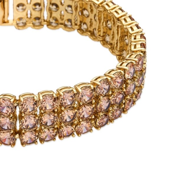 Armbånd - Luxenter - Uriom - Guld 18k - Champagne zirkon - 19 cm x 15 mm