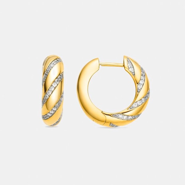 Øreringe - Luxenter - Vikai - Sølv 925 - Zirconium - Guld 18k
