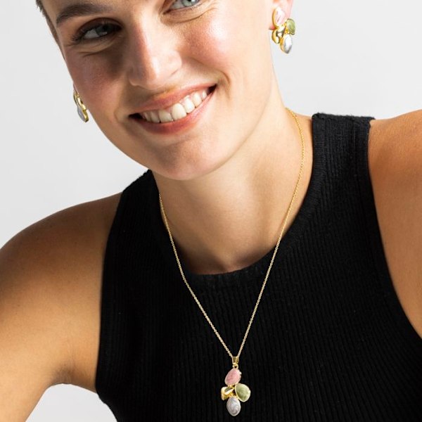Collier - Luxenter - Laido - Guld 18k - Multifarget lak - 42 cm + 3 cm forlængelse Flerfärgad