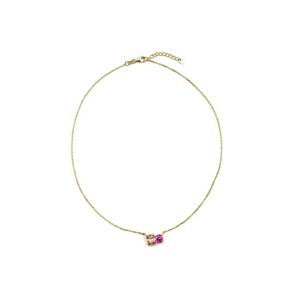 Collier - Luxenter - Eleon - Argent 925 - Flerfärgad zircon - Guld 18k Flerfärgad