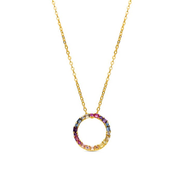 Collier - Luxenter - Hrius - Argent 925 - Multicolor zirkon - Guld 18k Flerfärgad