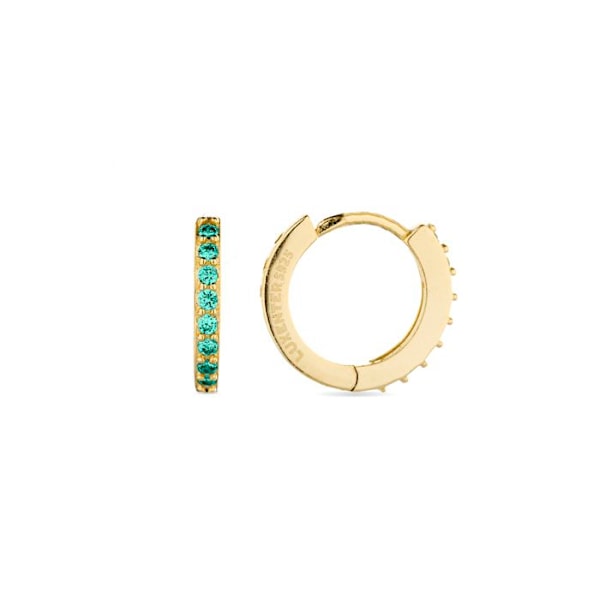 Örhängen - Luxenter - Valarys - Silver 925 - Zirkonium smaragd - Guld 18K