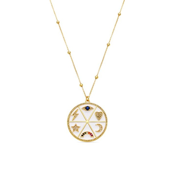 Collier - Luxenter - Thiem - Flerfärgad zirkon - Guld 18k - Längd 42 cm + 3 cm förlängning Flerfärgad