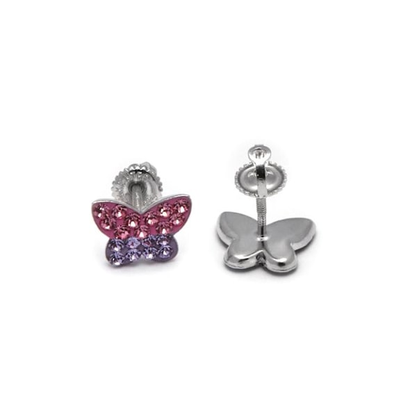 Örhängen - Luxenter - Fjäril - Silver 925 - Flerfärgad zirkon - Rhodinerad finish Flerfärgad