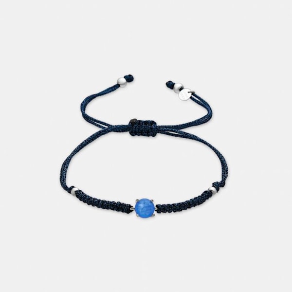 Armbånd - Akma - Argent 925 - Lysblå hydrotermisk kvarts - Justerbar - Rhodiumbelagt Ljusblå