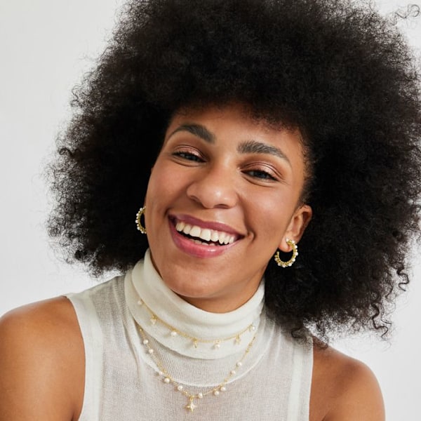 Collier - Luxenter - Sonle - Guld 18K - Vit pärla - Kvinna Vit