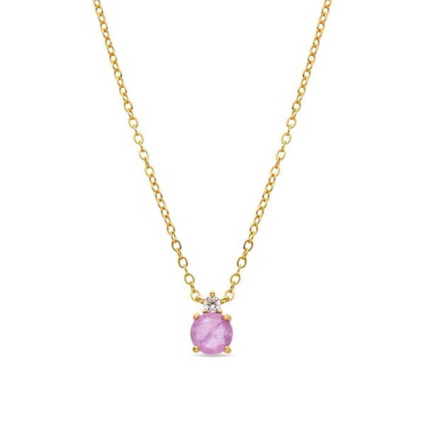 Collier - Luxenter - Akma - Silver 925 - Guld 18k - Hydrotermal kunzit kvarts