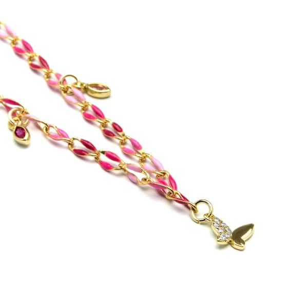 Collier - Luxenter - Axelon - Sølv 925 - 18k guld - Rosa lak