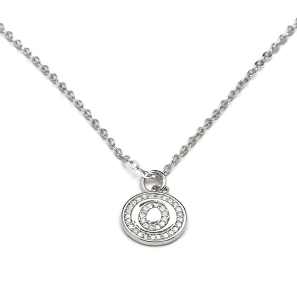 Kaulaketju - Luxenter - Kirjain O - Zirkonium brillantin - Rhodium-pinnoitettu - 42 cm + 3 cm