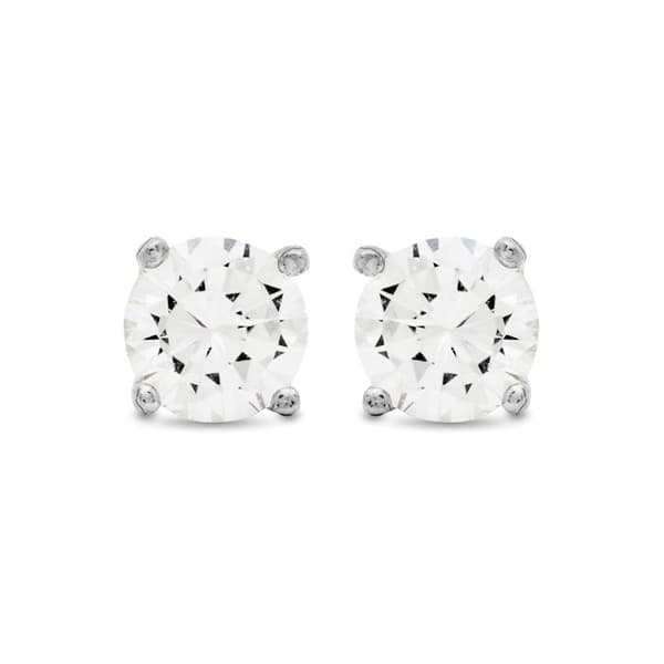 Luxenter 925 Sølv Øreringe med Glitrende Zirkonium, Rhodiumbelagt - Basic
