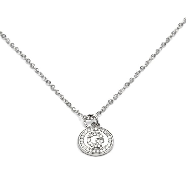 Collier - Luxenter - Bogstav G - Zirkonium brillant - Rhodium belagt - 42 cm + 3 cm