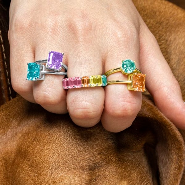 Ring - Luxenter - Syruo - Silver 925 - Multicolored zircon - Rhodium plated mångfärgad 14