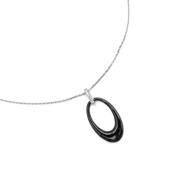 Luxenter Halskæde i 925 sølv og sort lak belagt med rhodium - Onves Svart