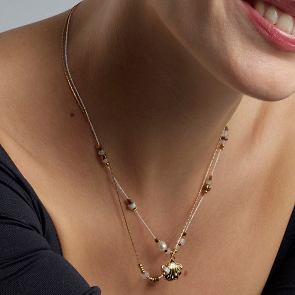 Collier - Luxenter - Virat - Guld 18k - Cubisk zirkon - Længde 42 cm + 3 cm