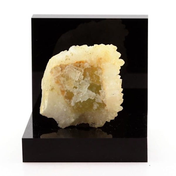 Sten og mineraler. Fluorit + Kvarts. 140,1 øre. Pratclaux, Langeac, Haute-Loire, Frankrig. Sjælden.