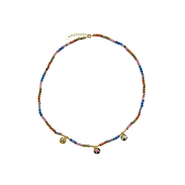 Collier - Luxenter - Ufore - Sølv 925 - Guld 18k - Multifarvede krystaller Flerfärgad
