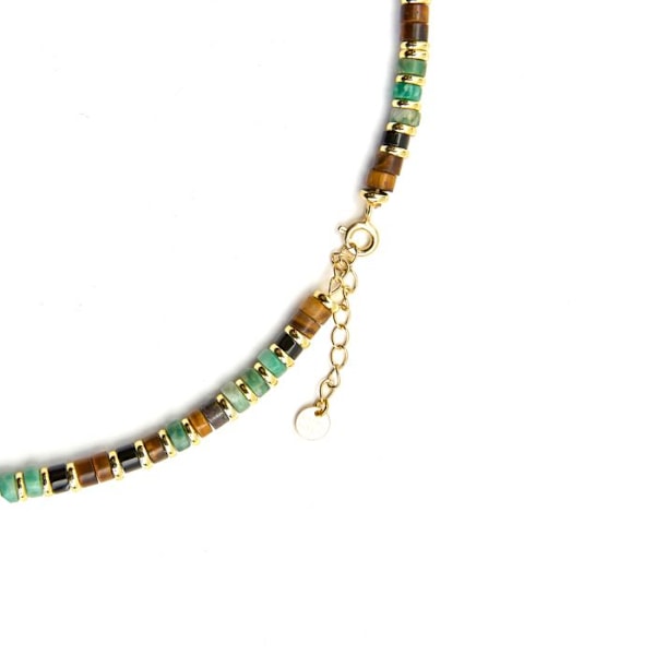 Collier - Luxenter - Ryhu - Argent 925 - Oeil de Tigre - Guld 18k