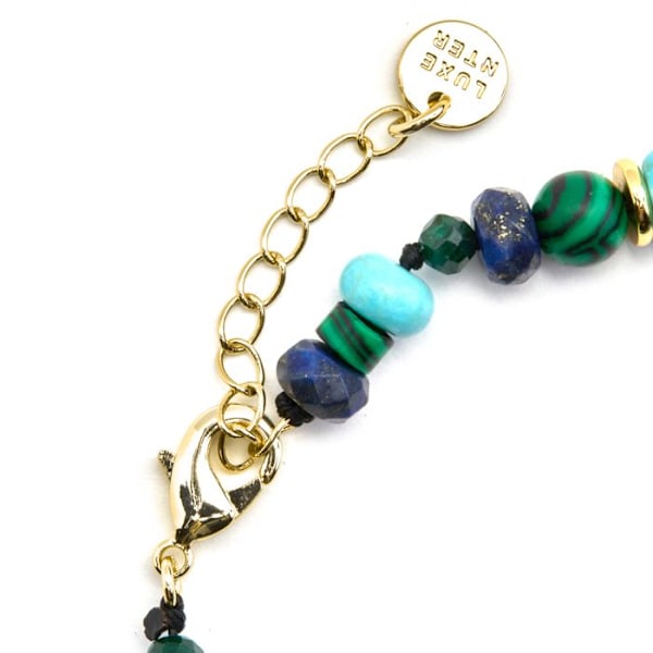 Armband - Luxenter - Arru - Naturlig Lapis Lazuli - 18k Guld - 6 mm bredd