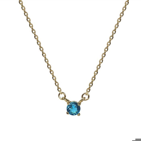 Collier - Luxenter - Otieno - Argent 925 - Guld 18k - Blå topaz kvarts