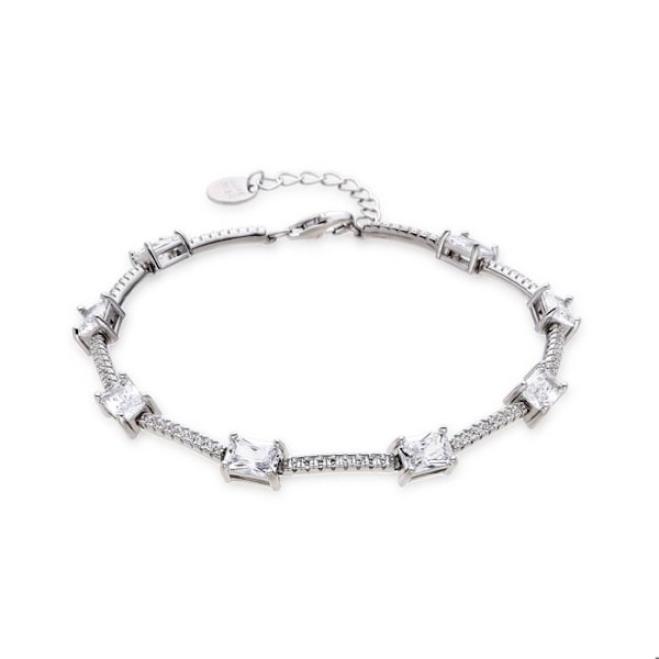Armband - Lekal - Silver 925 - Zirkonium - Rhodium-belagd - 16cm + 3cm förlängning