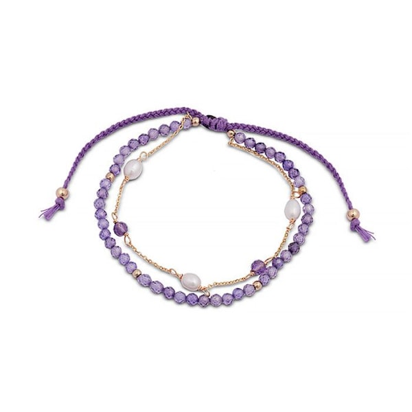 Armbånd - Luxenter - Athat - 18K Guld - Amethyst Cubic Zircon - 16 cm