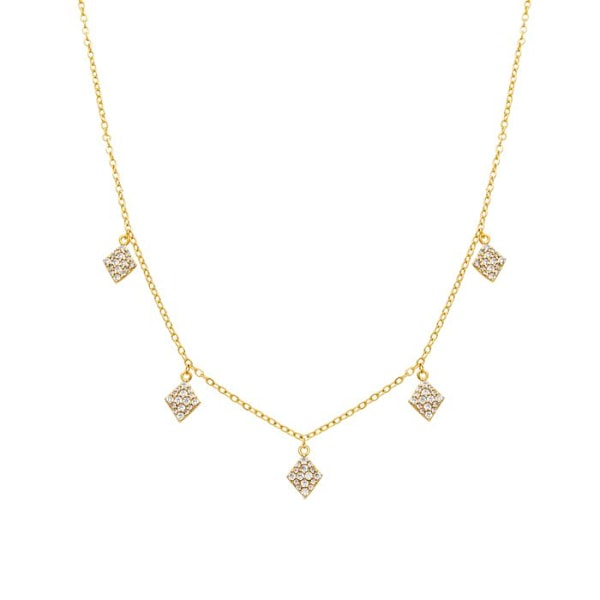 Collier - Luxenter - Tingi - Guld 18k - Zirkonia - 42cm + 5cm forlængelse