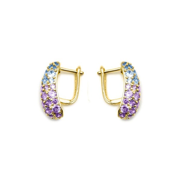 Boucles d'oreilles Luxenter sølv 925 og multifarvet zirkon med 18k guld finish - Abxi Flerfärgad