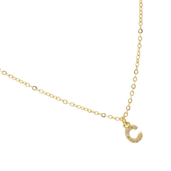Collier Luxenter med zirkonia i brillant finish i 18k guld - alfabet C