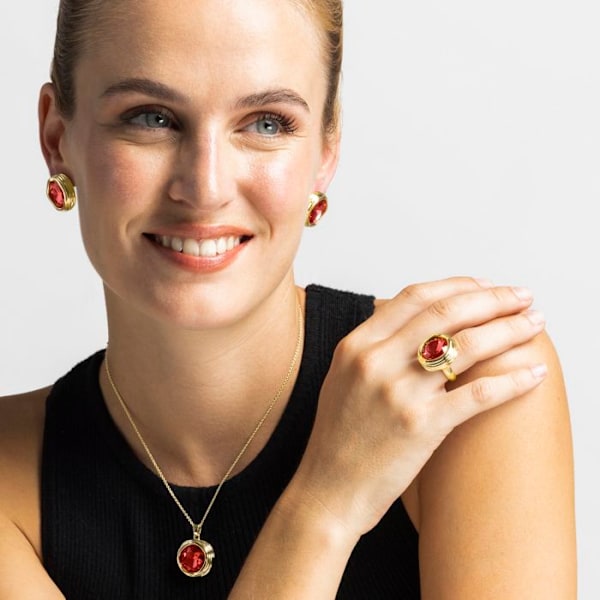 Collier - Luxenter - Nianli - Krystal rose - 18k guld - 42 cm + 3 cm forlængelse Rosa