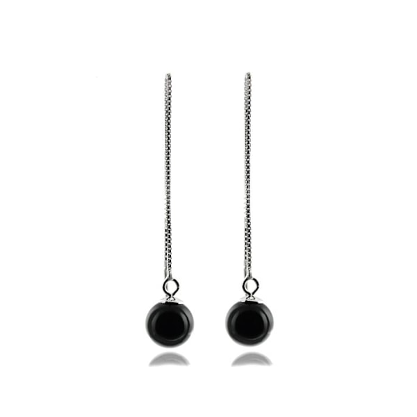 Øreringe - Luxenter - Yedia - Sølv 925 - Onyx - Rhodiumbelagt