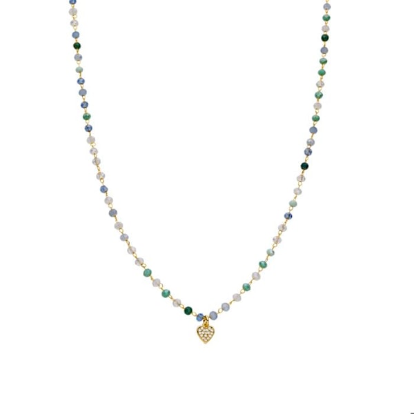 Collier - Luxenter - Caram - Silver 925 - Guld 18k - Flerfärgad kristall Flerfärgad