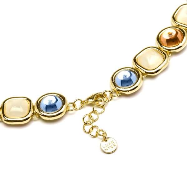 Halsband - Luxenter - Mante - Guld 18K - Flerfärgad kristall - 42 cm + 3 cm förlängning Flerfärgad