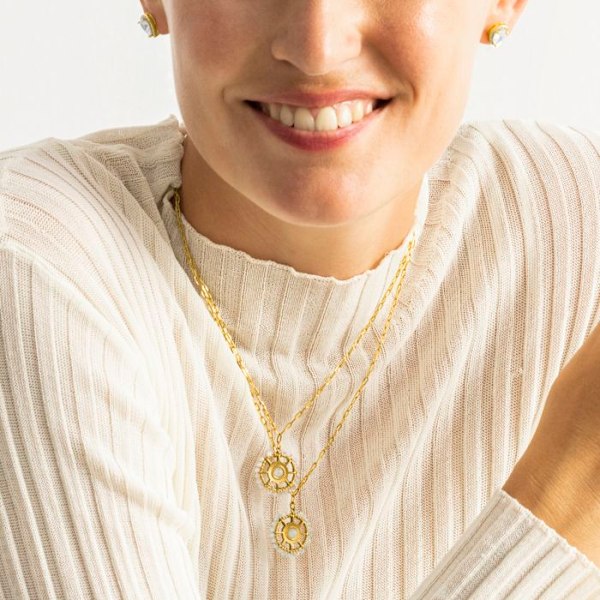 Collier - Luxenter - Yakde - Guld 18k - Zircon cubique - Længde 42 cm + 3 cm
