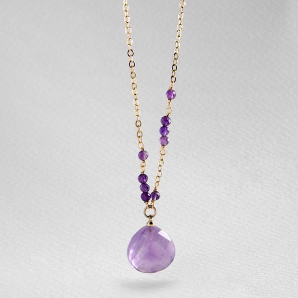Collier - Zoqoyi - Legering av 18 Karat Gult Gull - Ametyst - One Size - Lilla Lila