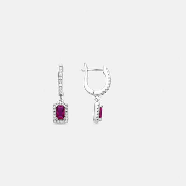 Boucles d'oreilles Luxenter i 925 sølv og rhodineret zirkonium - Koiesa Röd