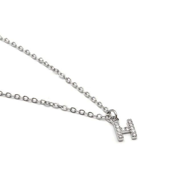 Collier Luxenter med glitrende zirkonium i sølv - Alphabet H
