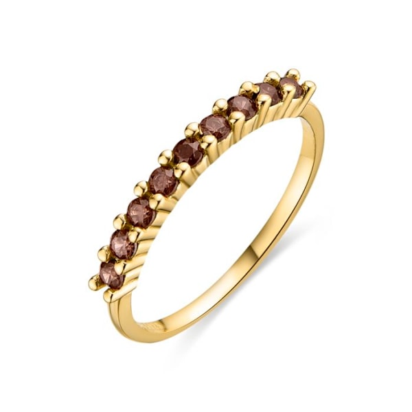 Bague Luxenter i 925 sølv med brune zirkoner afsluttet med 18K guld - Reiva Brun 14