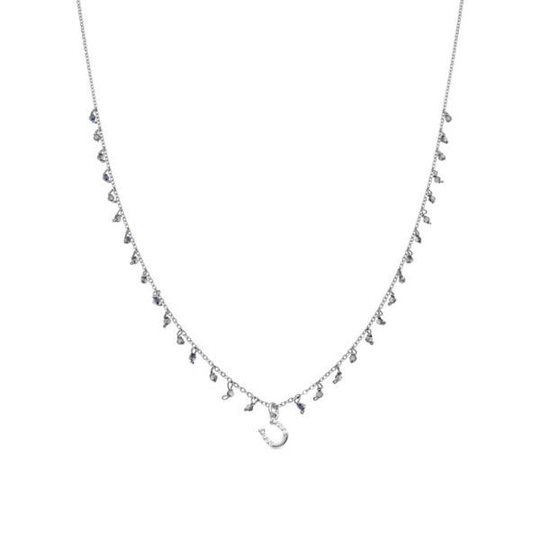 Halsband - Luxenter - Lycka Till - Silver 925 - Mörkblå kristall - 42 cm + 3 cm förlängning Mörkblå