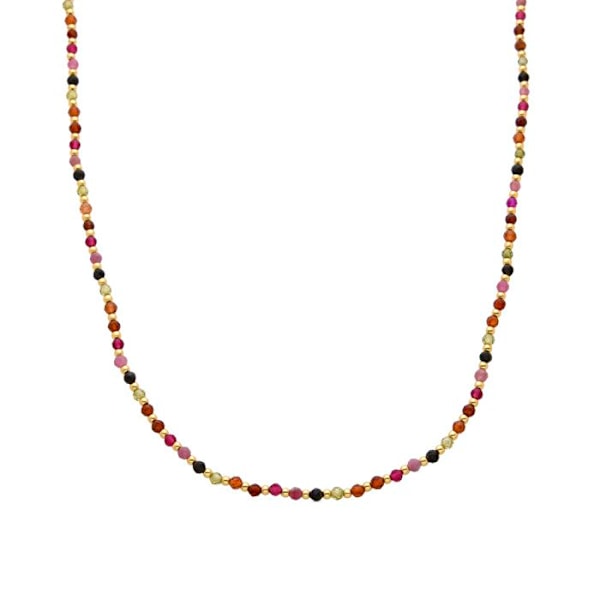 Collier - Luxenter - Irfoa - Gult 18K - Flerfärgat kristall - 40,5 cm + 5,5 cm förlängning Flerfärgad