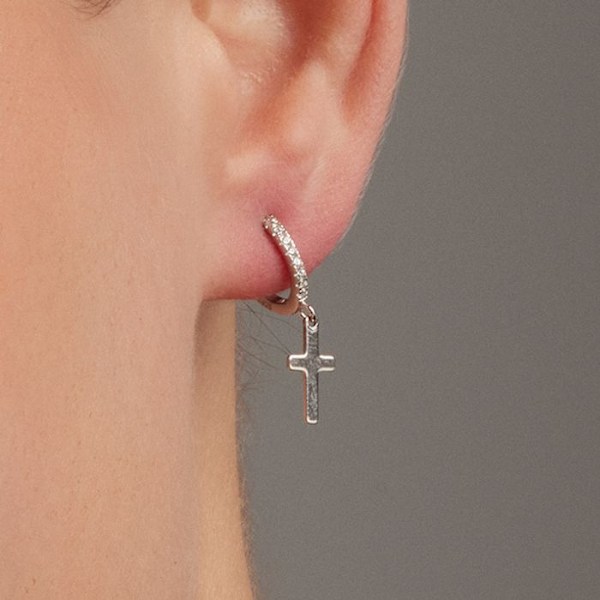 Örhängen - Luxenter - Diret - Silver 925 - Glittrande zirkon - Rodinerad plätering