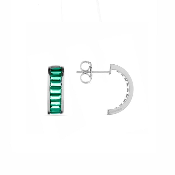 Örhängen - Luxenter - Simal - Silver 925 - Zirkon smaragd - Rhodiumpläterad Grön, blå, röd