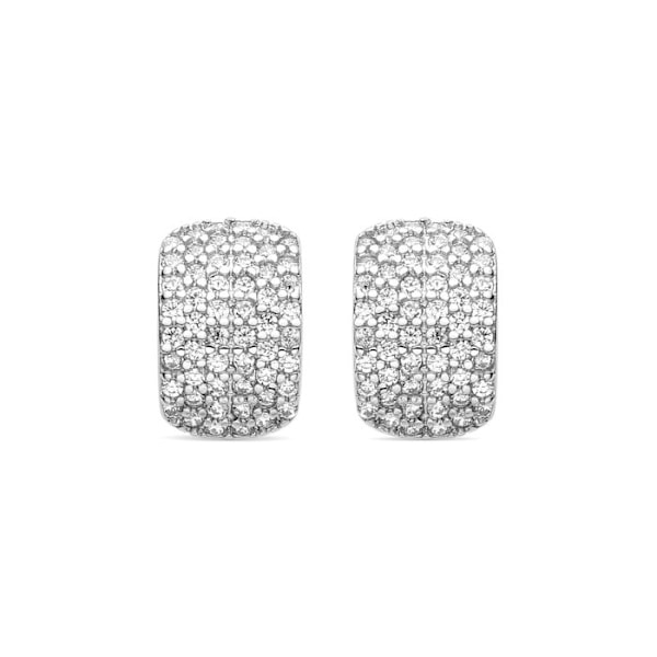 Örhängen - Hausun - Silver 925 - Glittrande zirconium - Rhodiumpläterad - 9 mm