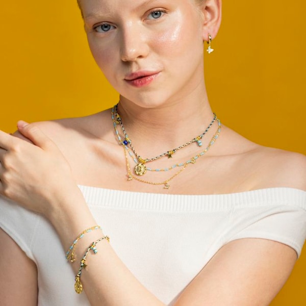 Armband - Luxenter - Zinli - Blått kristall - 18k guld - 16cm + 3cm förlängning Blå