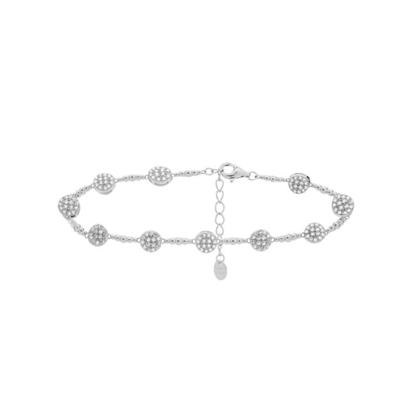 Armbånd - Inajwa - Sølv 925 - Rhodineret - Zirkon - One size Vit